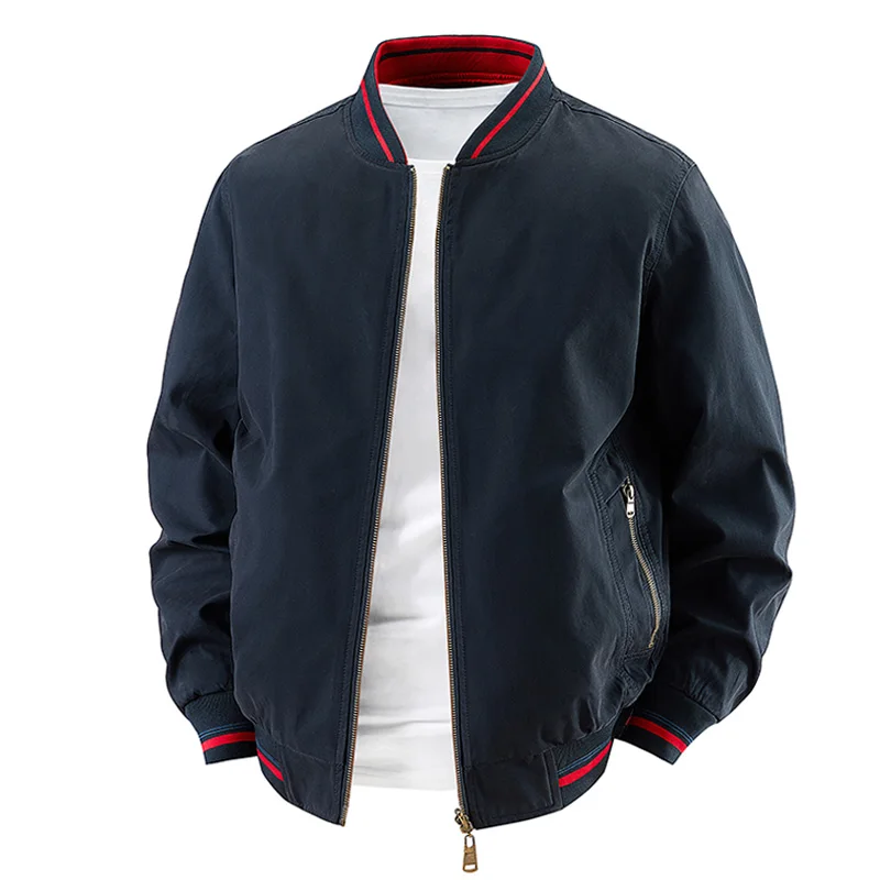 Pure Cotton Double-sided Men Jackets High Quality Comfortable Male Clothes Casual All-match Baseball Collar Outerwear New Style