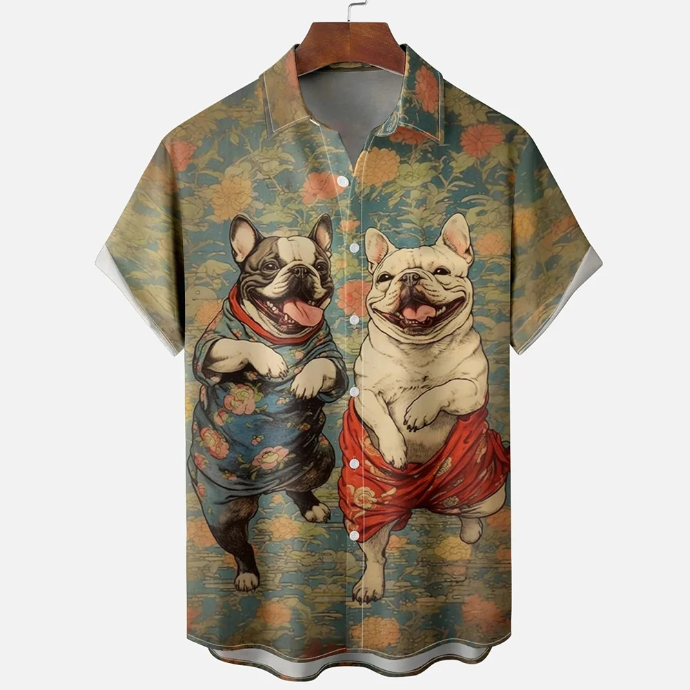 

Funny Men's Shirt Series Big Size Casual Animal Graphic Shirts Man Fashion Button Up Short Sleeve Shirt For Men Summer Man Tops