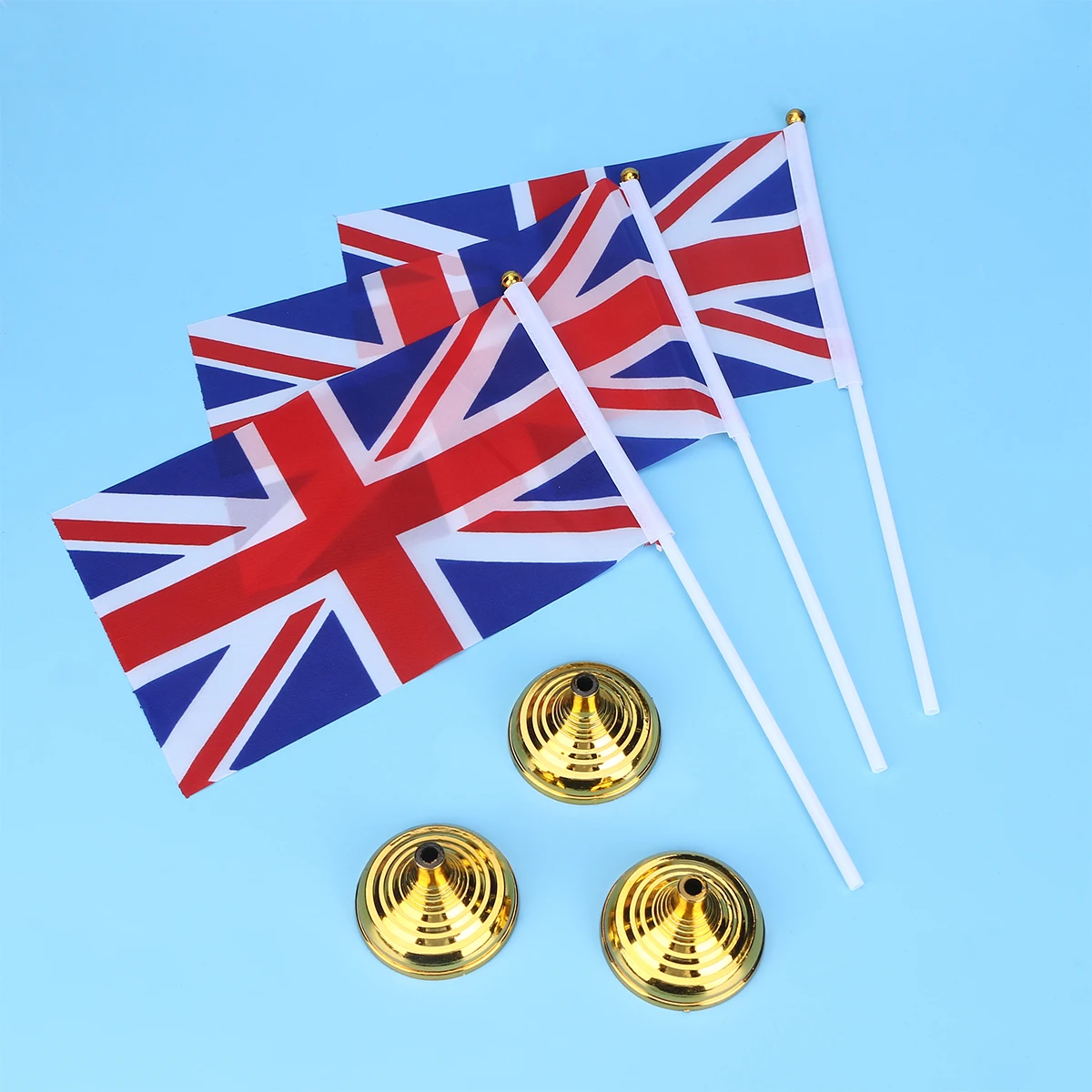 

UK Desktop Flag Decor Small Mini Stick Flags for Office Polyester Union Jack Table Banner Festivals Events