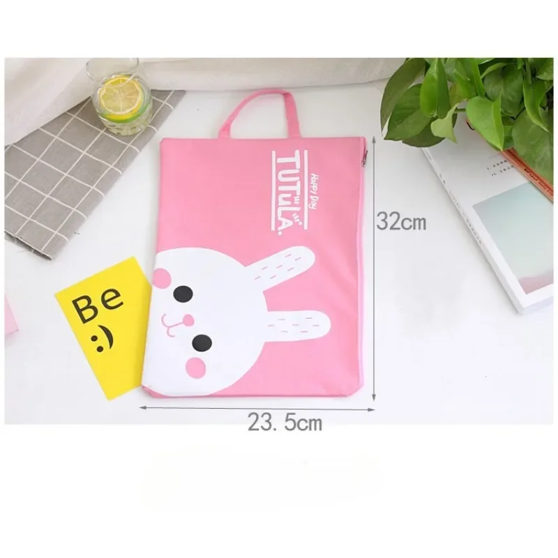 1PC Cute Duck A4 Portable File Holder File Bag Zipper Storage Bag Kawaii Pencil Bag School Office Supplies Document Organizer