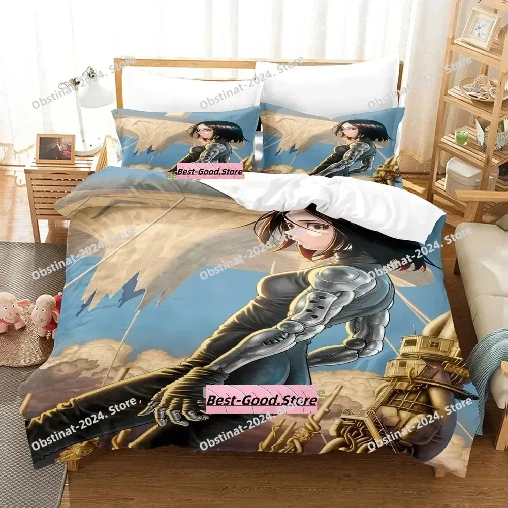

2024 Battle Angel Alita Bedding Set Single Twin Full Queen King Size Bed Set Adult Kid Bedroom Duvetcover Sets Anime Bed Sheet