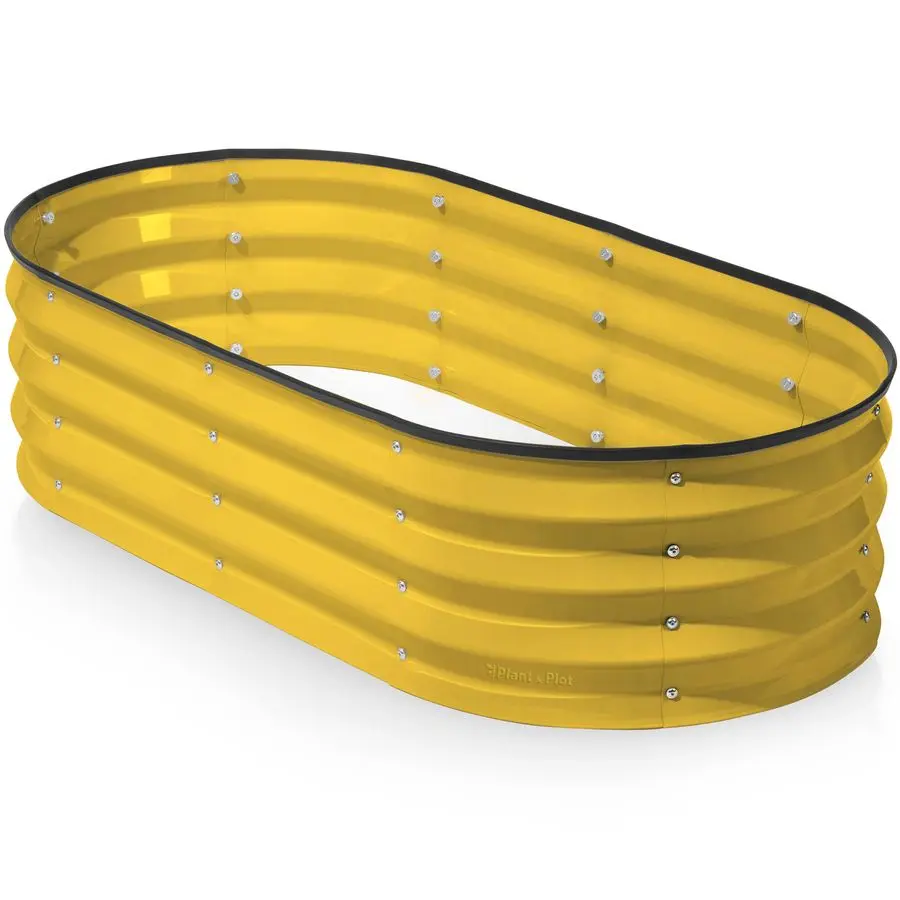 

Металлические оцинкованные приподнятые грядки для сада и огорода, 421 фут, для выращивания овощей и цветов, желтые, большие