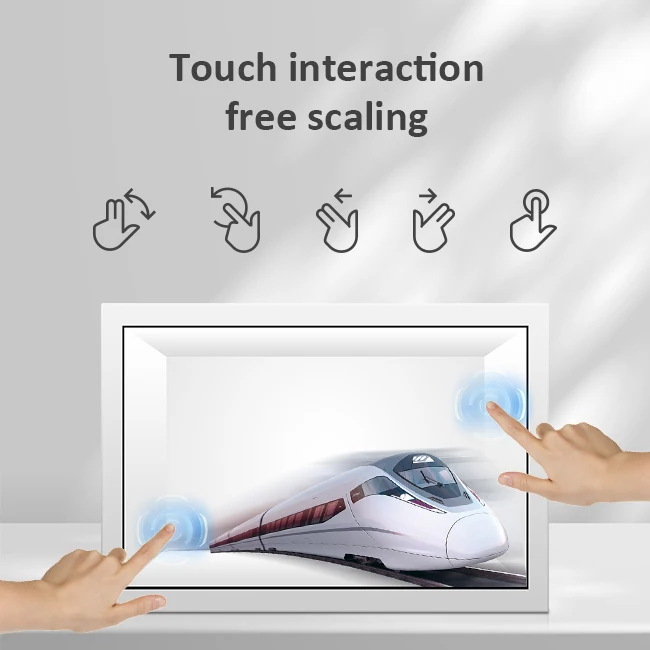 32 43 49 55 65 75 86 Inch Advertising Display Screen With Interactive Touch Showcase/ Hologram Boxes Transparent Lcd Box