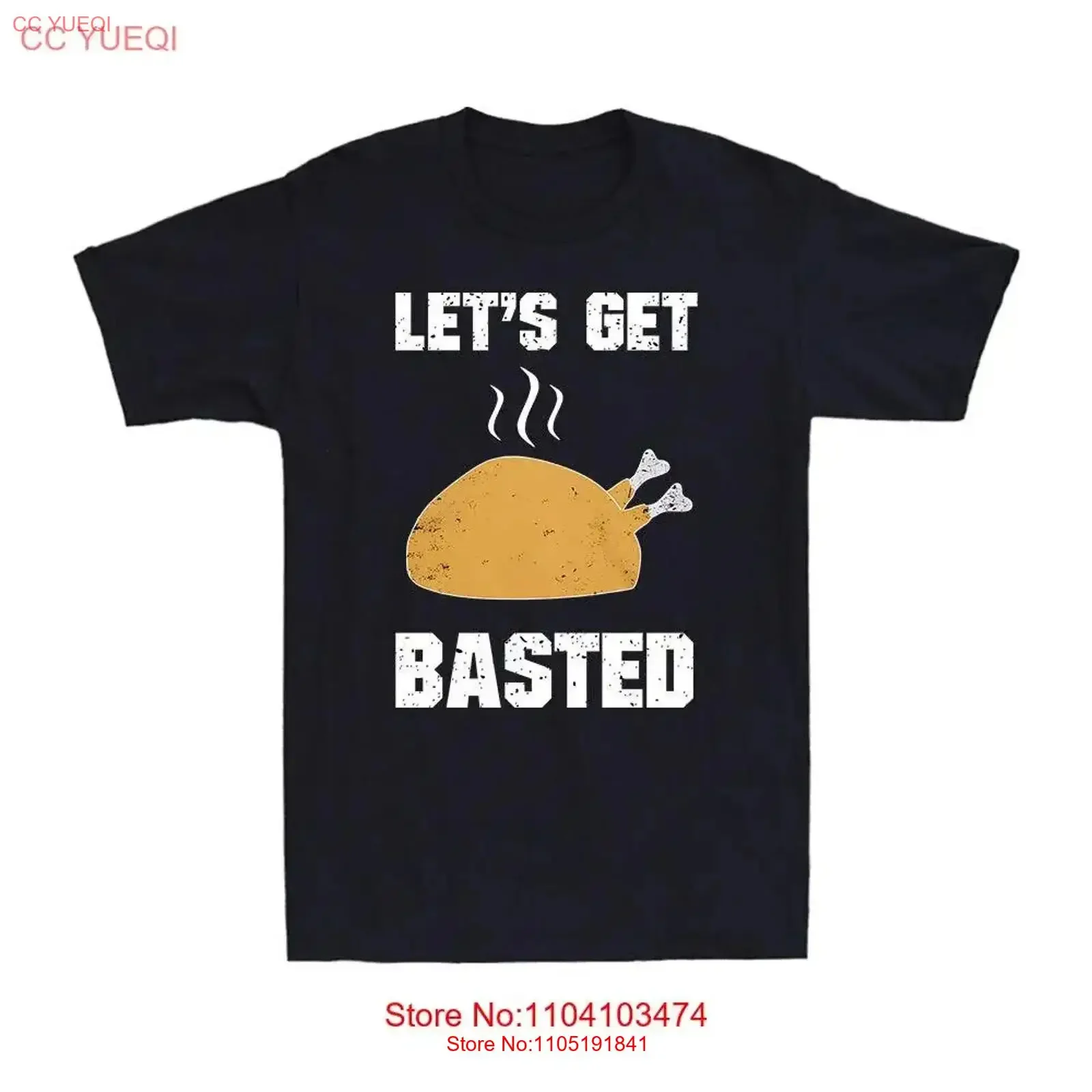 Let's Get Basted Funny Thanksgiving Drinking Novelty Vintage Men's T Shirt vintage Washed streetwear Breathable