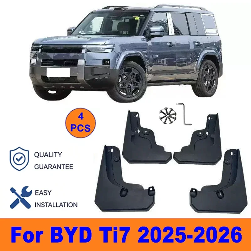 

4Pcs Mud Flaps For BYD Ti7 2025-2026 - Splash Guards Front & Rear Wheel Fender Mudguards Car Exterior Protection Accessories