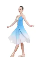 Vestido largo de Ballet para niños y adultos, tutú de gasa para baile moderno, 1 unidad por lote
