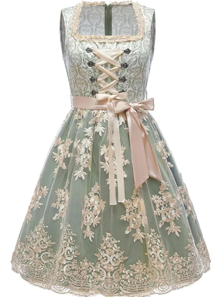 

Платье-дирндль, женский традиционный немецкий костюм для фестиваля пива, баварское карнавальное платье в стиле ретро без интерьера