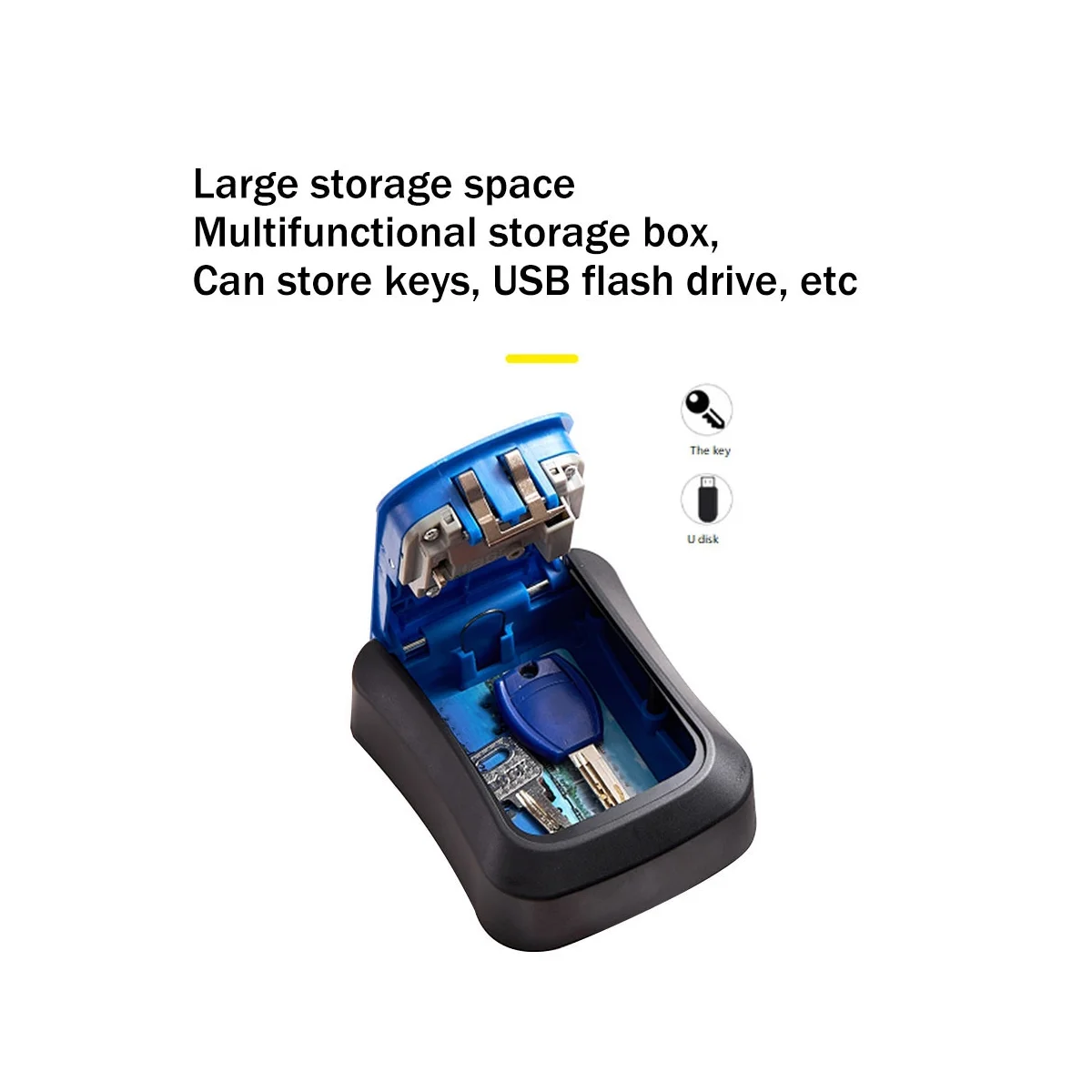 Wall Mount Key Lock Box 4 Digit Password Code Security Lock Office Key Safe Secret Storage Box Organizer