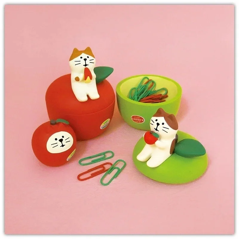 

Cute Fruit Cat Resin Organizer Banana Pen Holder Strawberry Clip Desktop Storage Tray Office Supplies Cartoon Desk Decoration