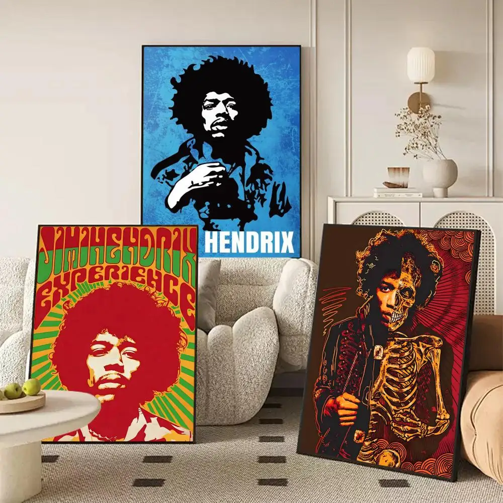 

Perfect Sticker Singer J-Jimi H-Hendrix Poster Self Adhesive Art Designed for Home Dining Office Spaces
