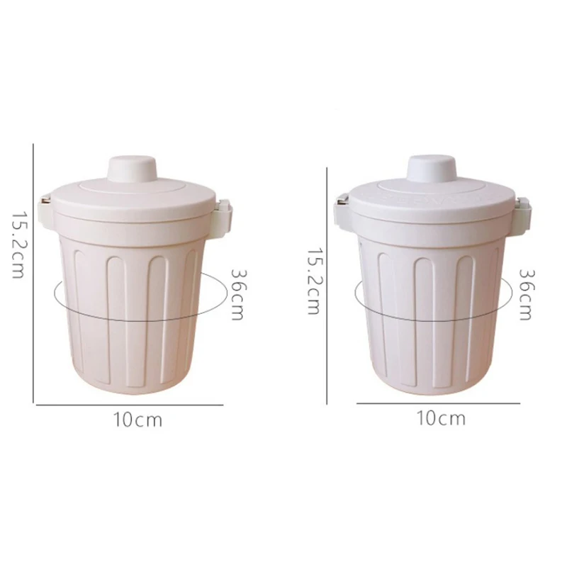 Ins Desktop Small Trash Bin Waste Bin Bedroom Home Cute Trash Can With Lid Mini