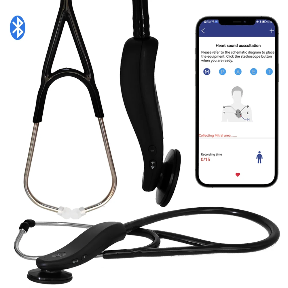 Stéthoscope numérique Bluetooth, électronique, médical, sans fil, intelligent, peut être connecté à un médecin professionnel, nouveau