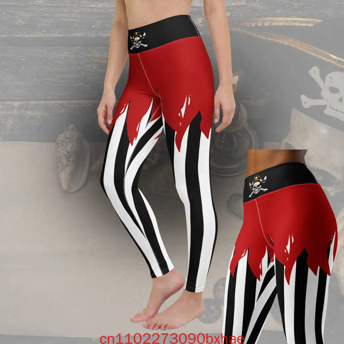 Leggings de pirata para mujer, pantalones de disfraz con rayas verticales, disfraz de Halloween para adulto, crucero de Disney, pirata, carrera nocturna, Cosplay de Disney