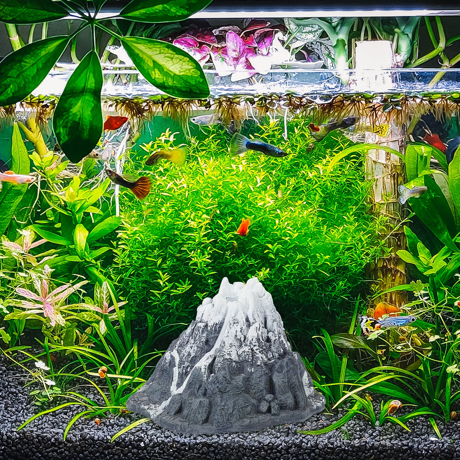 

Mini Snow Mountain Fish Tank Decoration Lifelike Aquarium Landscaping Ornament Durable Artificial Mountain For Aquarium Reptile