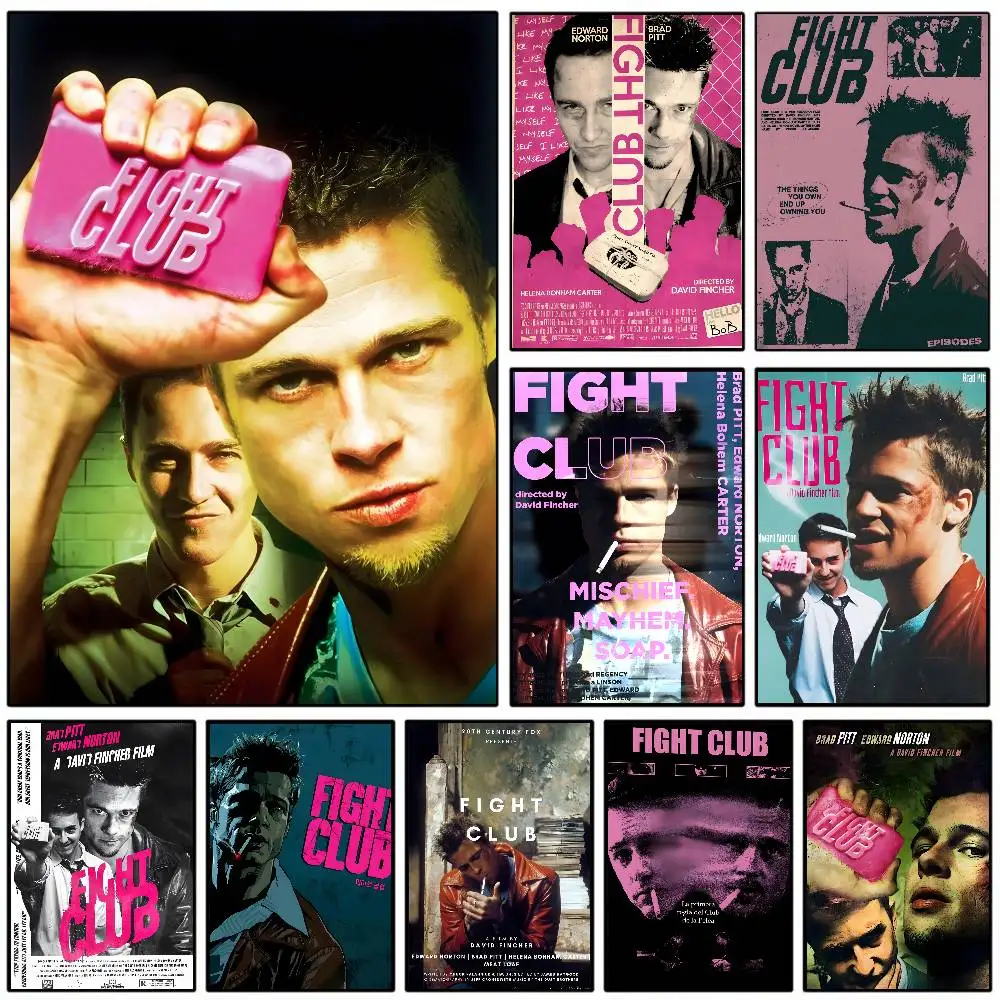 Film F-Fight Club Poster HD klebrige Wand wasserdicht Zuhause Wohnzimmer Schlafzimmer Wohnheim Bar ästhetische Dekoration