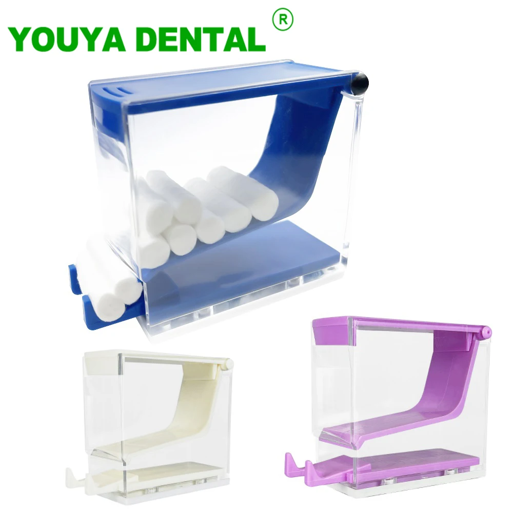 Dental Cotton Roll Dispenser Holder White Blue Purple Color Cotton Roll Storage Box Placing Case Dentistry Laboratory Supplies