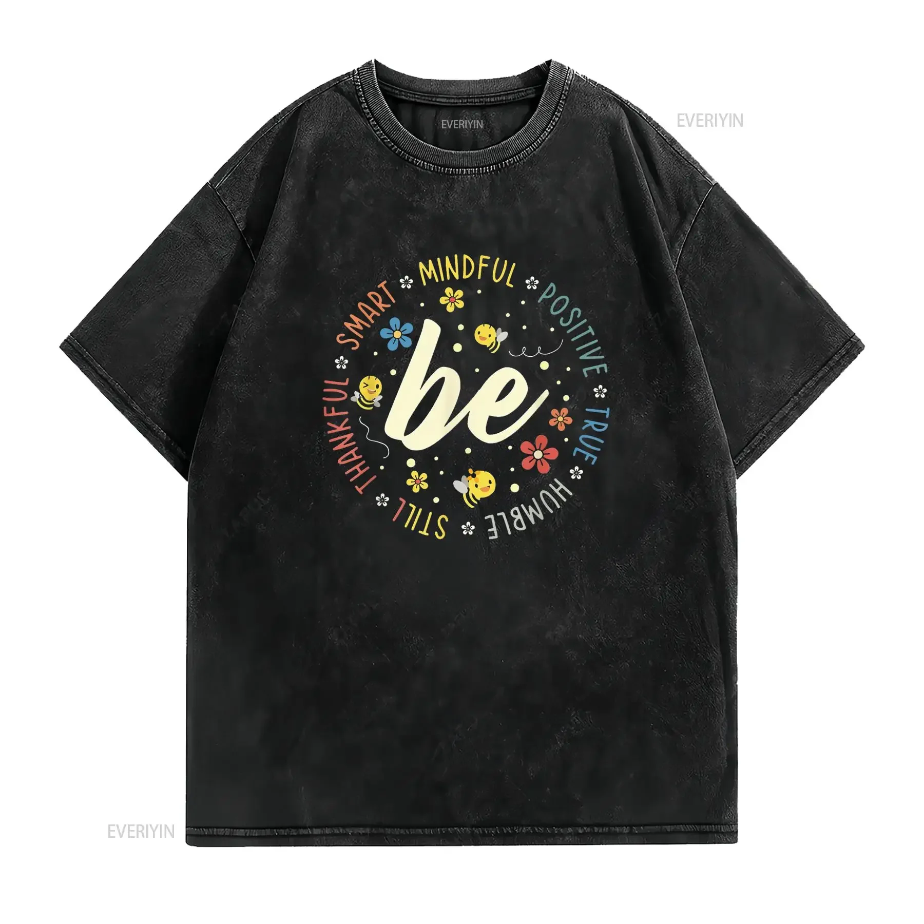Inspiration Saying Motivational Quote Be Kind Men T Shirt Black X Large vintage Washed Stylish streetwear Slightly Unisex Soft