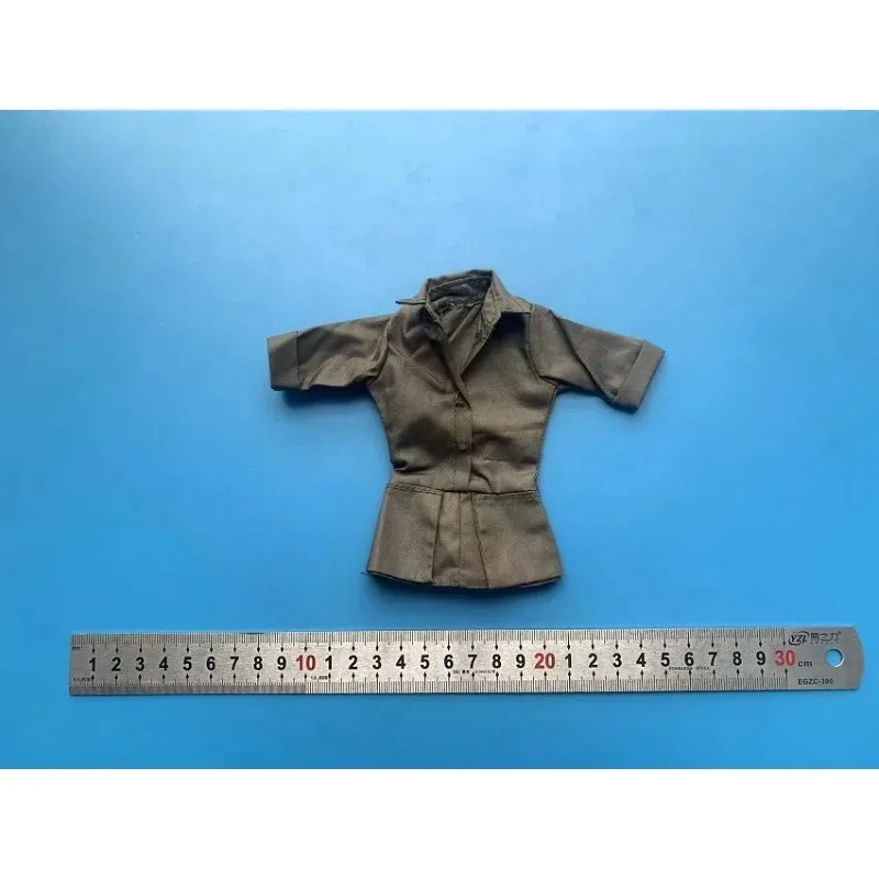 Zqn 1/6 Scale Female Soldier Dress Jumpsuit Military Green Workwear Clothes Model for 12Inch Action Figures Scene Decoration