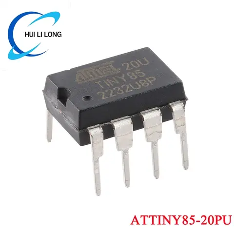 ATtiny85-20PU DIP-8 ATTINY85 DIP8 85-20PU ATTINY85-20 20U TINY85 DIP 8-bit AVR Microcontroller Chip IC New Original