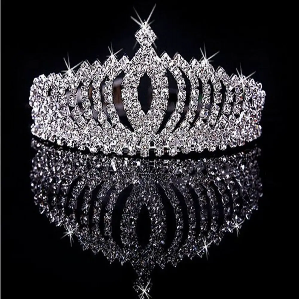 Joyería Act of Role of Queen tocado de novia con peine accesorios para el cabello diadema aro para el cabello tocado princesa corona de diamantes