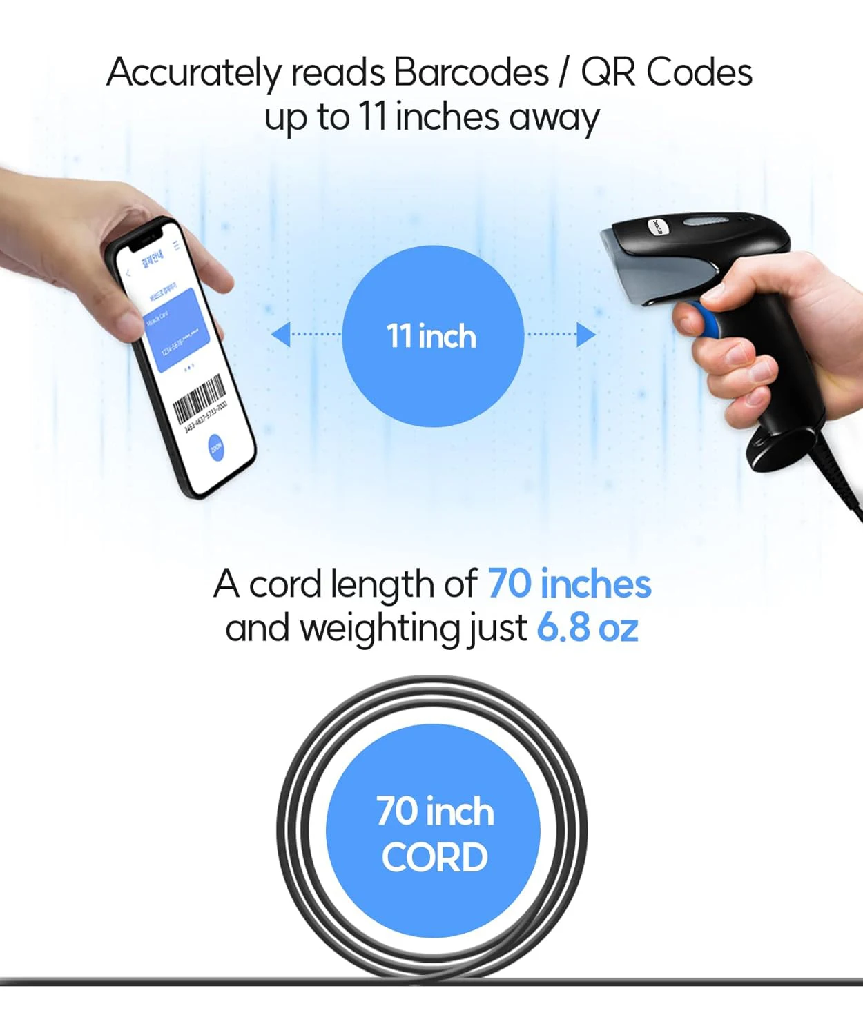 Barcode QR Code Scanner USB M930 2D Reader for Retail POS Library, Store, Supermarket, Medical, Warehouse
