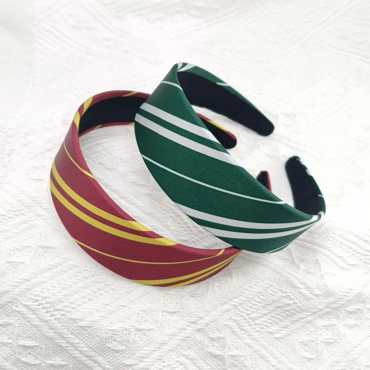 1PCS Magic College Wizard Slytherin Kostüm Cosplay Stil Vintage Haar Hoop Gestreiften Mädchen Seide Stirnband Zubehör – Detail 11