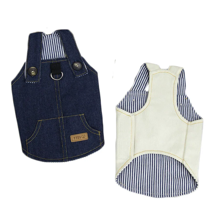 

Jeans Dog Clothes Blue White Girls Boys Clothing Denim Strap Dress For Small Dogs Dachshund York Pet Costume Puppy Sling Dresses