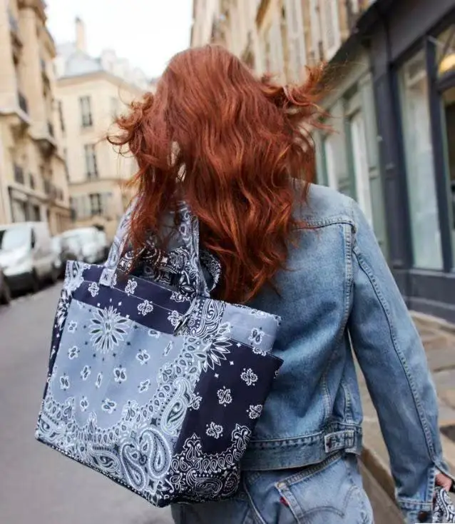Call It By Your Name Canvas Picnic Bag Tote Bag ,Paisley Leisure Large Capacity Shoulder Bag,  Shopping Handbag For Wom