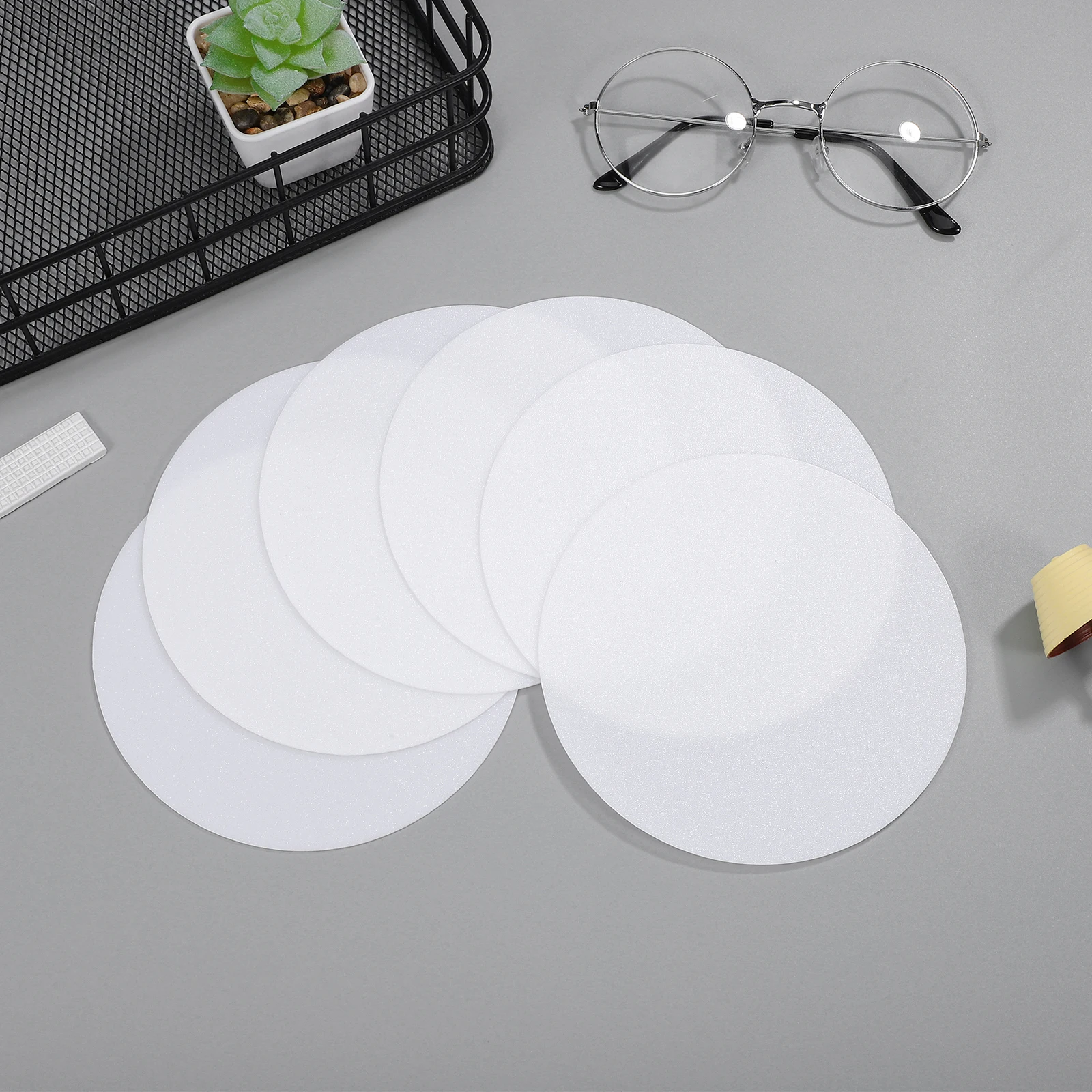 

6 Packs 5 Inch Diameter Anti Glare Lamp Shade White Acrylic Light Cover Dust Proof Diffuser Replacement Downlight Ceiling