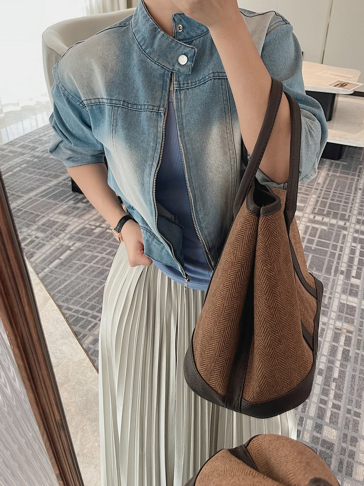 Denim Jeans Jacket Tops Y2K Clothing 2025 Women Spring Korean Style Vintage Elegant Coat Outerwears New Luxury Cropped Bomber