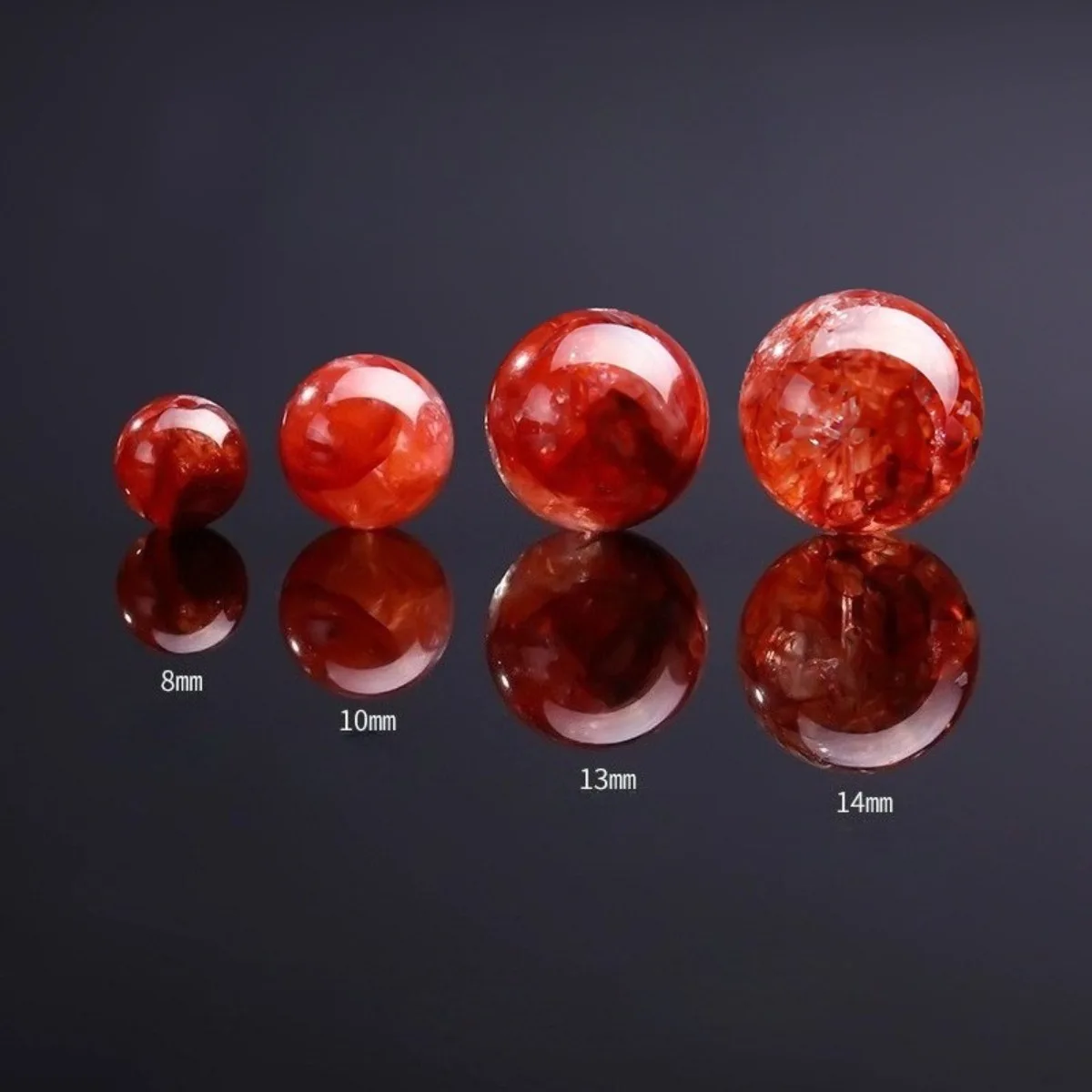 

8mm 10mm 13mm Natural Hematoid Quartz Beads Smooth Polished Round