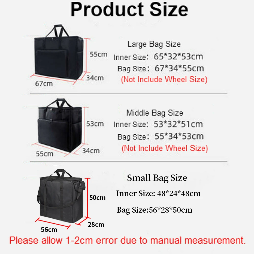 Desktop PC Computer Travel Storage Carrying Case Bag with Wheels for Computer Main Processor Case Monitor Keyboard and Accessori