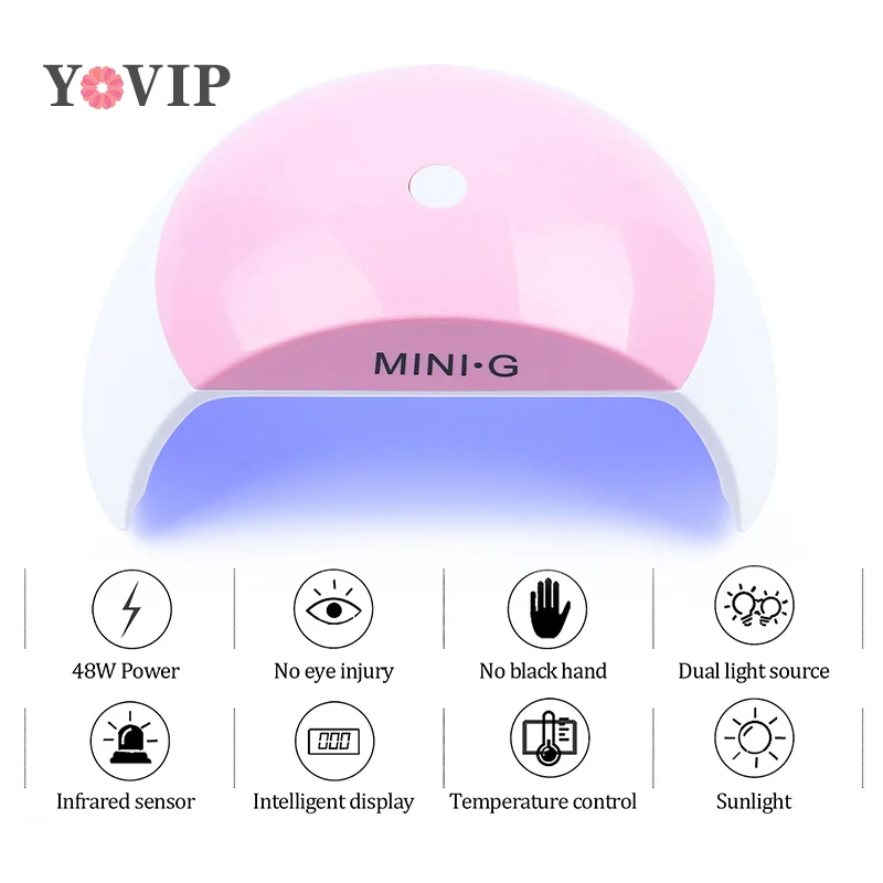 48W UV LED Nail Lamp with 15 Pcs Led For Curing Gel Nail Dryer Fast Drying Nail Polish Lamp 30s Auto Sensor Manicure Tools