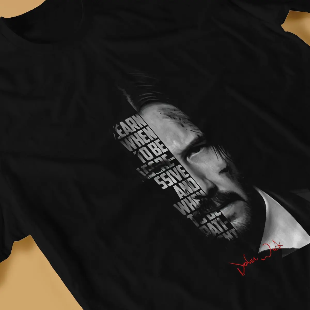 Black And White T-Shirts for Men John Wick Creative Pure Cotton Tees O Neck Short Sleeve T Shirts Summer Clothing