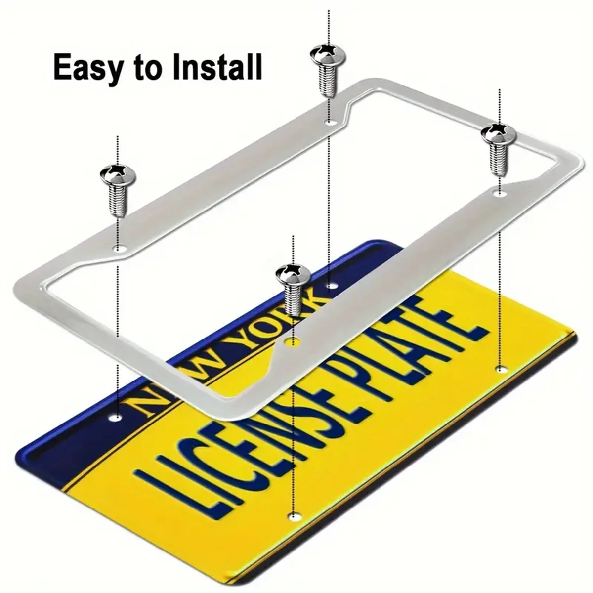 31cm x 16cm Standard aluminum alloy 4 holes License Plate Frame suitable for american car