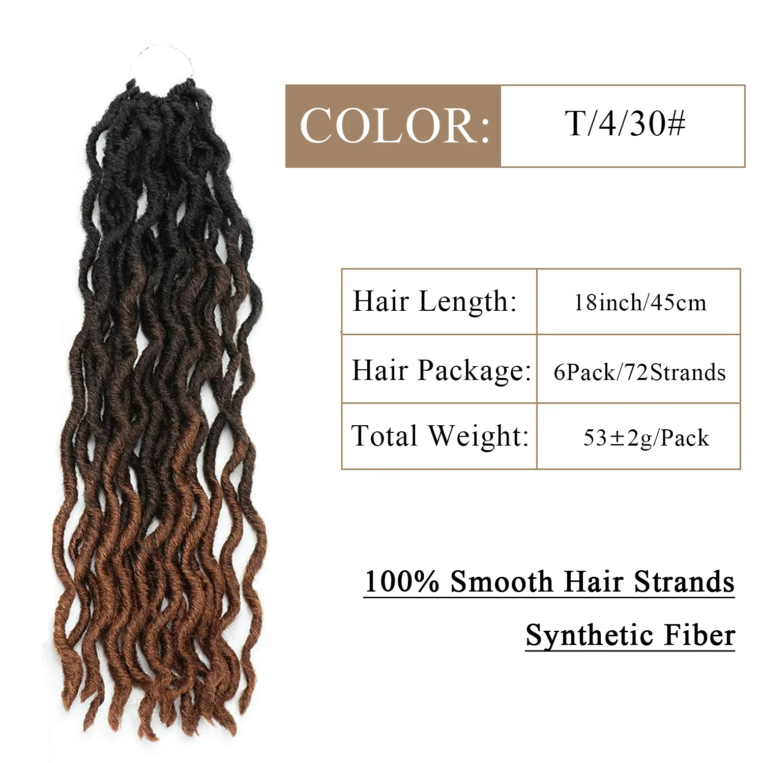 Gypsy Locs Crochet Hair 18inch Goddess Locs Synthetic Fiber Faux African Roots Dreadlocs Synthetic Braiding Hair Extensions
