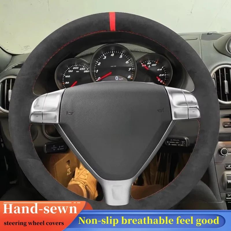 

Car Steering Wheel Cover Suede Leather For Porsche 911 997 Boxster 987 Cayman 2004 2005 2006 2007-2010 Steering-Wheel Cover