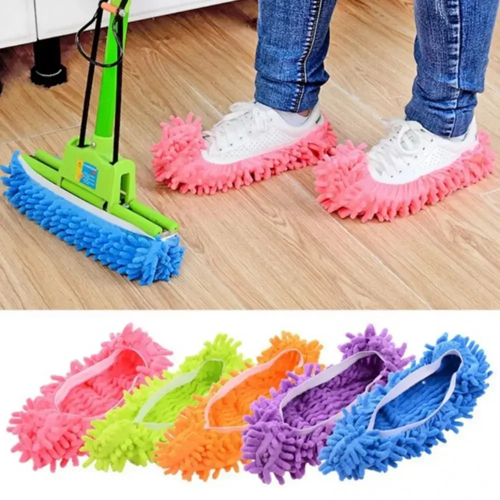 Floor Cleaning Shoes Covers Slippers Foot Socks Mop Caps Multi-Function Lazy Microfiber Duster Cloth Household Cleaner Tool