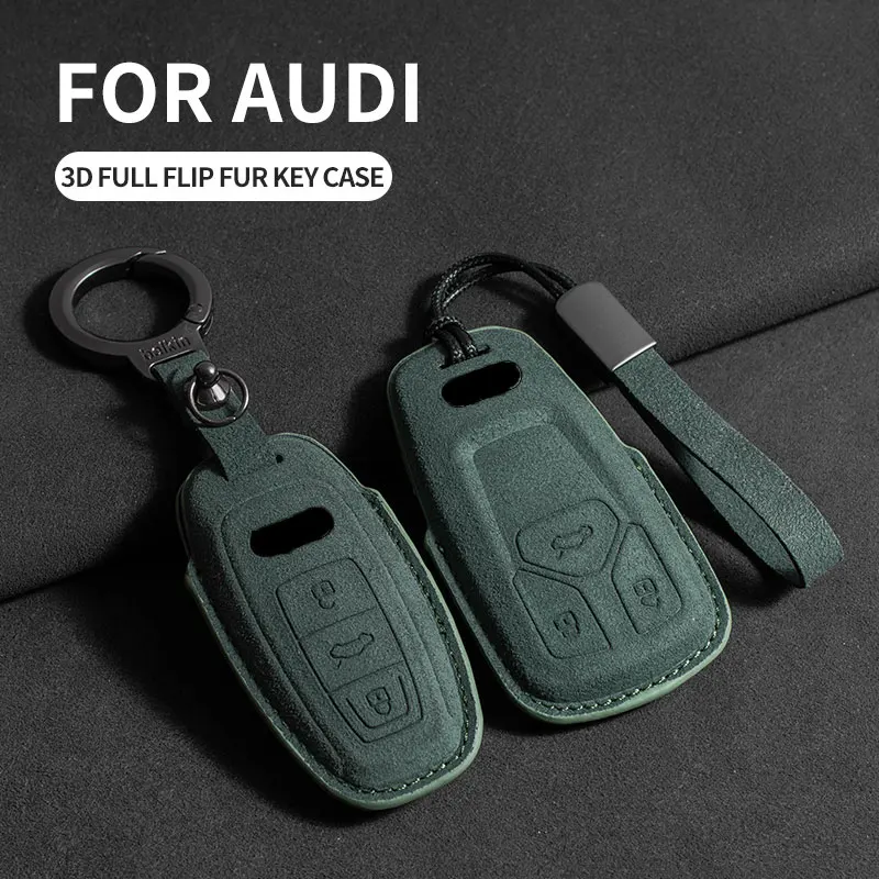 Autoschlüsselhülle für Audi A1 A3 8P A4 B9 A5 A6 C7 8S A7 A8 Q3 Q5 Q7 4M S4 S5 S6 S7 S8 RS3 RS6 SQ5 TTS – Schlüsselanhänger-Zubehör