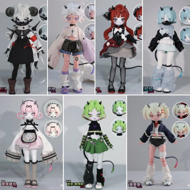 New Cooze 1/8 Bjd Devil'S Horns Blind Box Exquisite Movable Doll Ornament Toys Joint Mobility Creative Desktop Collection Gift
