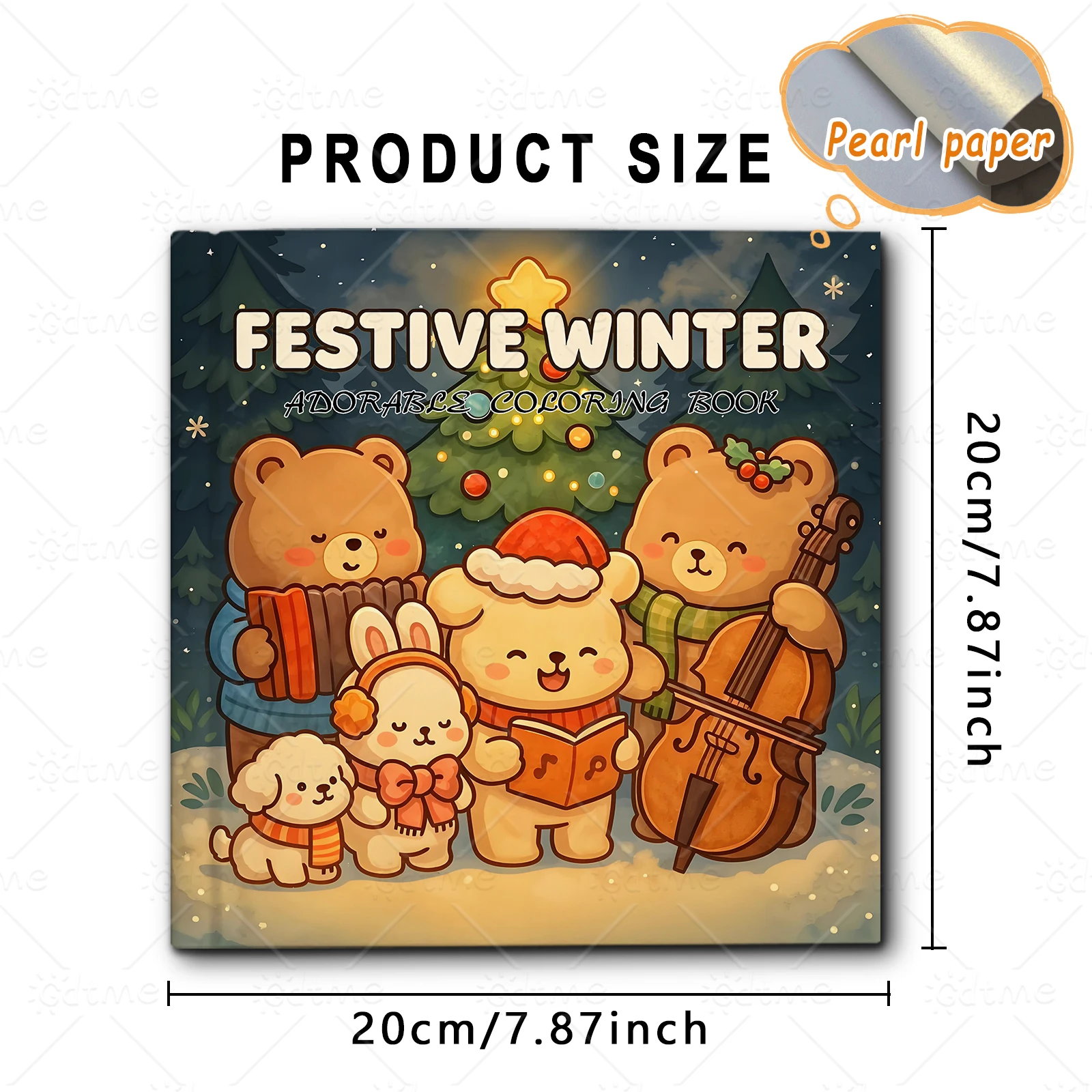 FESTIVE WINTER Niedliches und bequemes Malbuch für Erwachsene, süßes Zeichenbuch, perfektes Geschenk für Party und Geburtstag – Detail 3