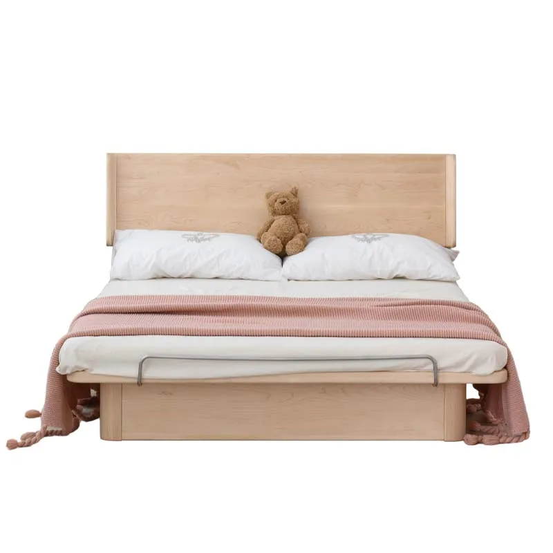 

solid wood air pressure pole tatami high box suspended storage bed