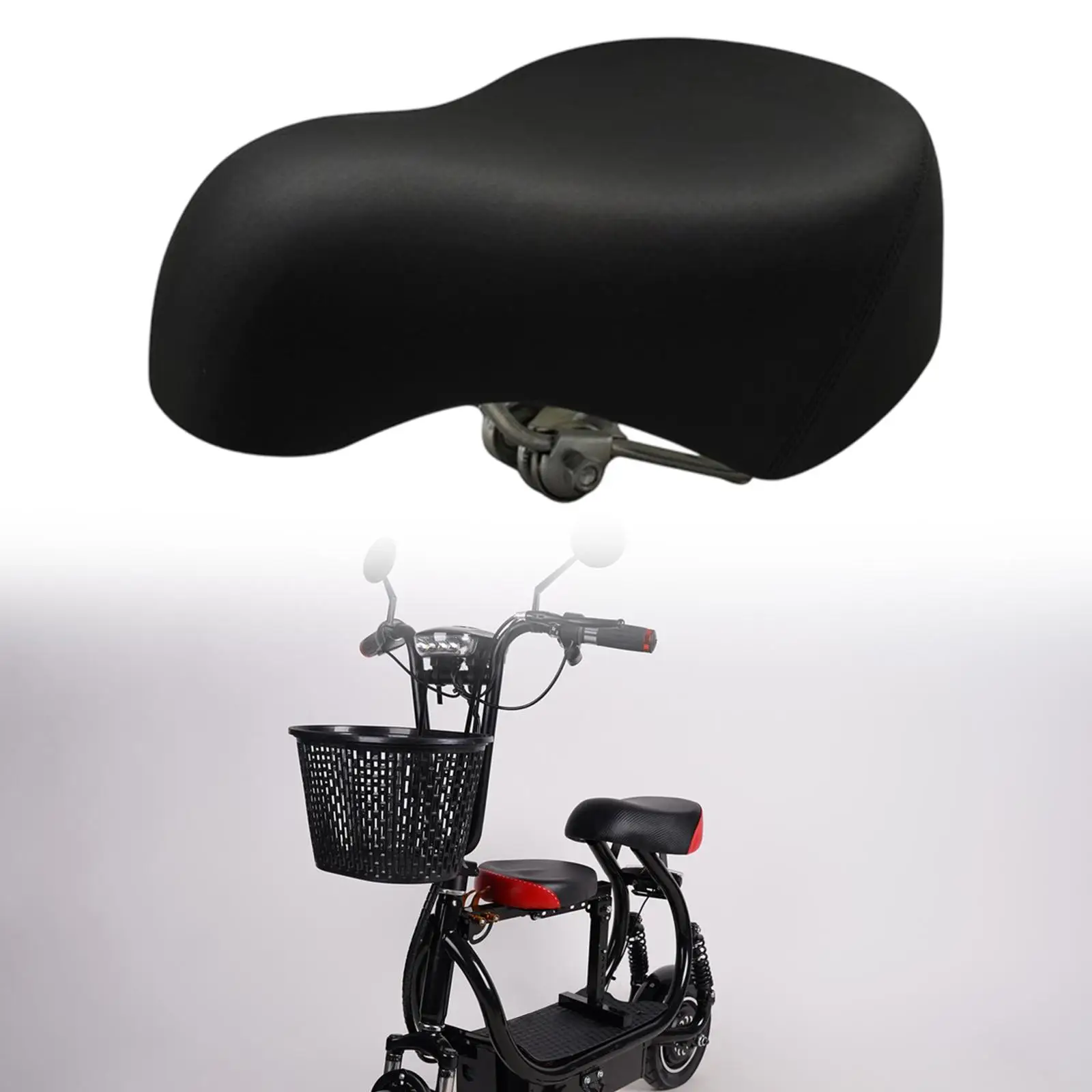 Electric Bike Saddle, Replacement Wide Men Women Versatile Ergonomic Parts Shock Absorption Components Bicycle Seat Thickened