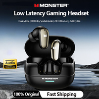 Monster MQT52 Bluetooth 5.4 Wireless Earphones 24H Long Battery Life Stereo Headphones Low Latency Gaming Dual Mode Headset Gift