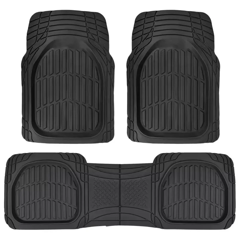 Car Floor Mats-Deep Dish Heavy Duty Rubber Floor Mats for Car SUV Truck & Van-All Weather Protection, Universal Trim to Fit