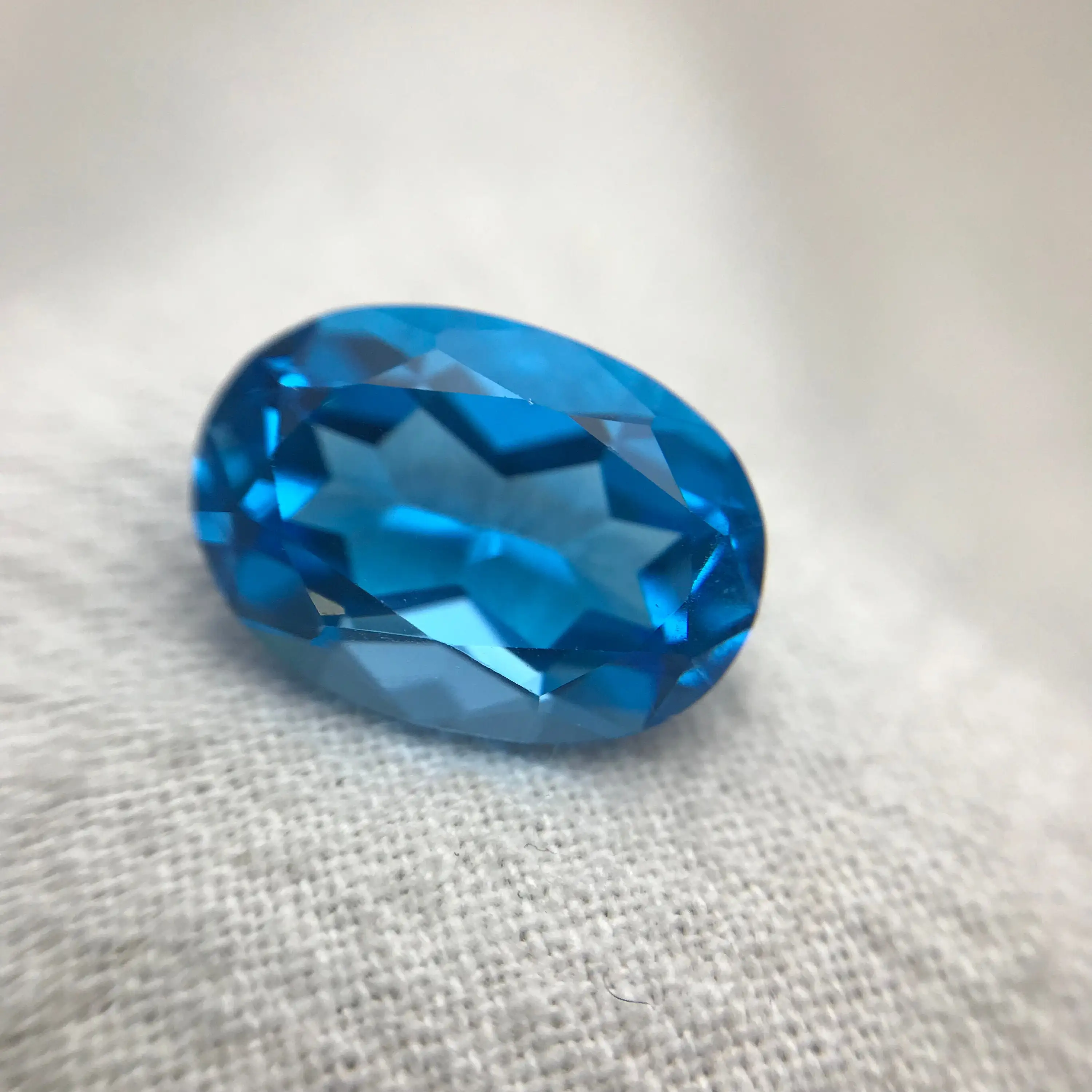 Natural Swiss Blue Topaz Oval Brilliant Cut 14x10mm Gemstone 8 Carat Loose Reclaimed/Recycled Jewelry Stone