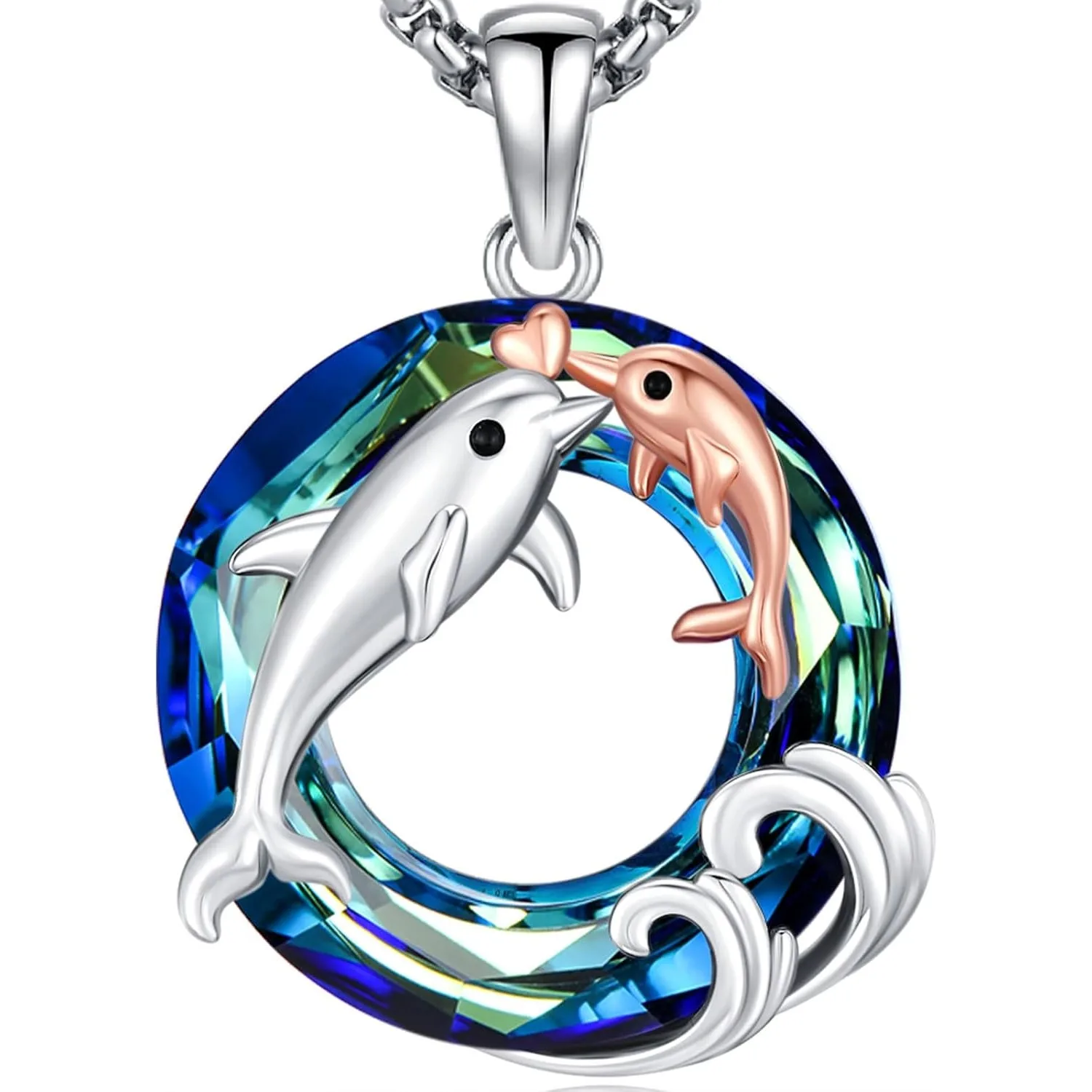 

Dolphin Necklace Animal Pendant 925 Sterling Silver Cute Animal Jewelry Graduation Gifts for Women Men Animal Lovers Holiday