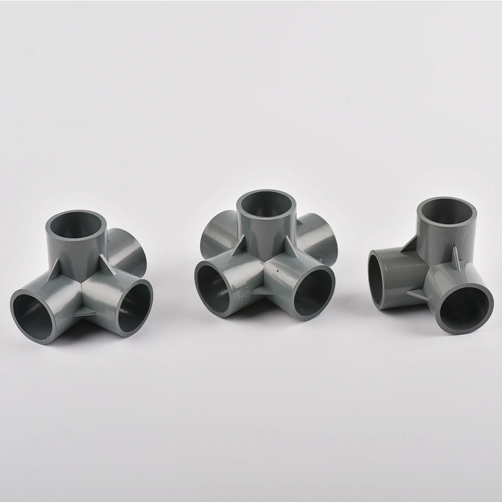 Inside Diameter 20/25/32mm 3-way/4-way/5-way Three-Dimensional PVC Connector Water Supply Pipe Fittings Equal Connectors Plastic