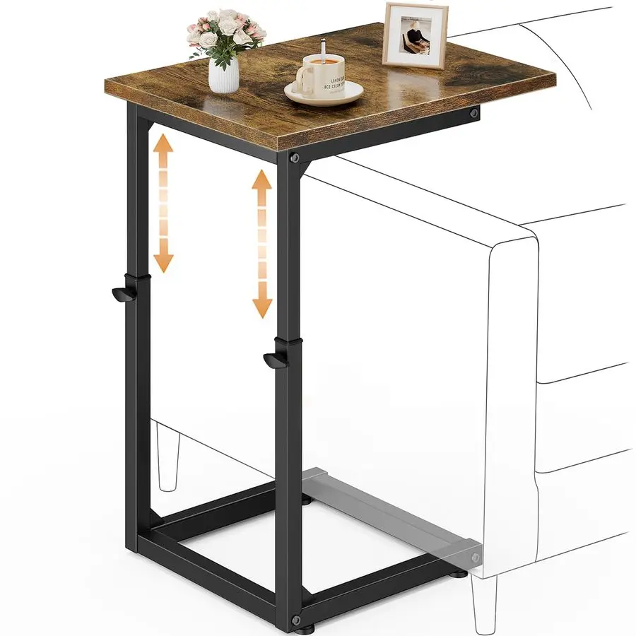 

CShaped End Table for Sofa, 33Tall Side Table for Couch, C Table End Table Adjustable Height Couch Side Table, Couch Table Slide