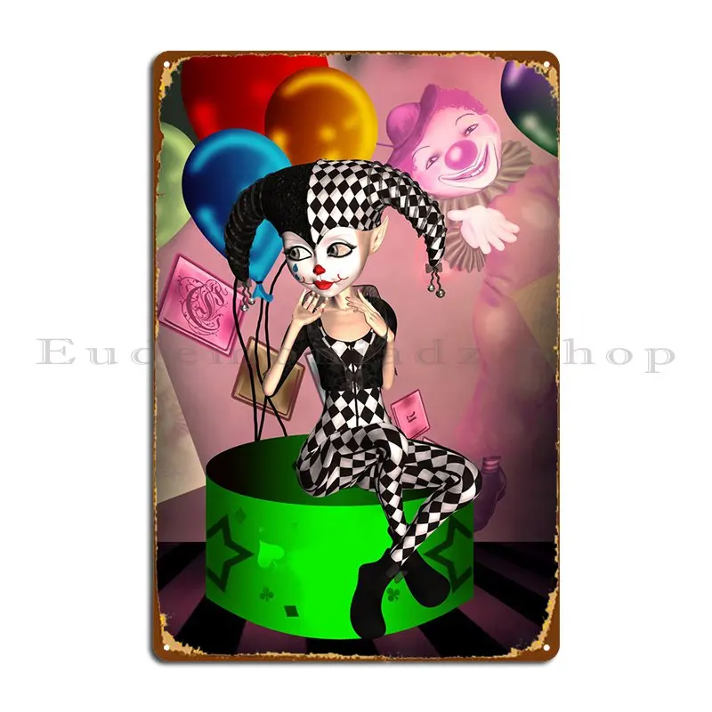 Cute Harlequin Metal Plaque Poster Cinema Retro Bar Designs Designing Tin Sign Poster